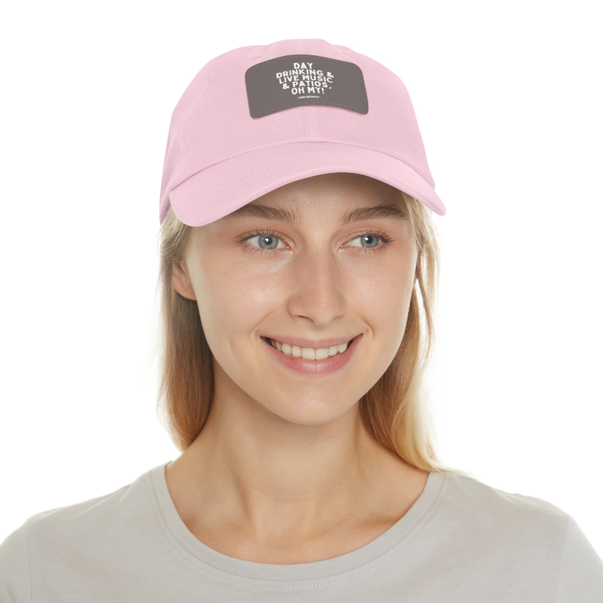 Day Drinking, & Live Music, & Patios, Oh My! Hat with Leather Patch