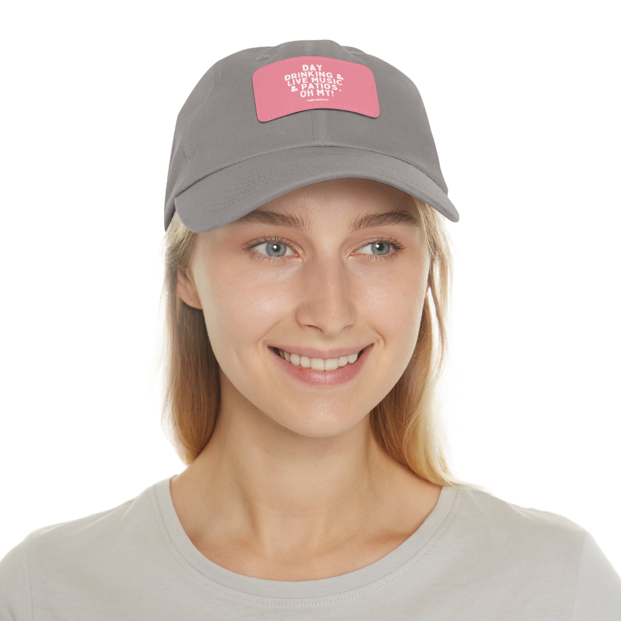 Day Drinking, & Live Music, & Patios, Oh My! Hat with Leather Patch