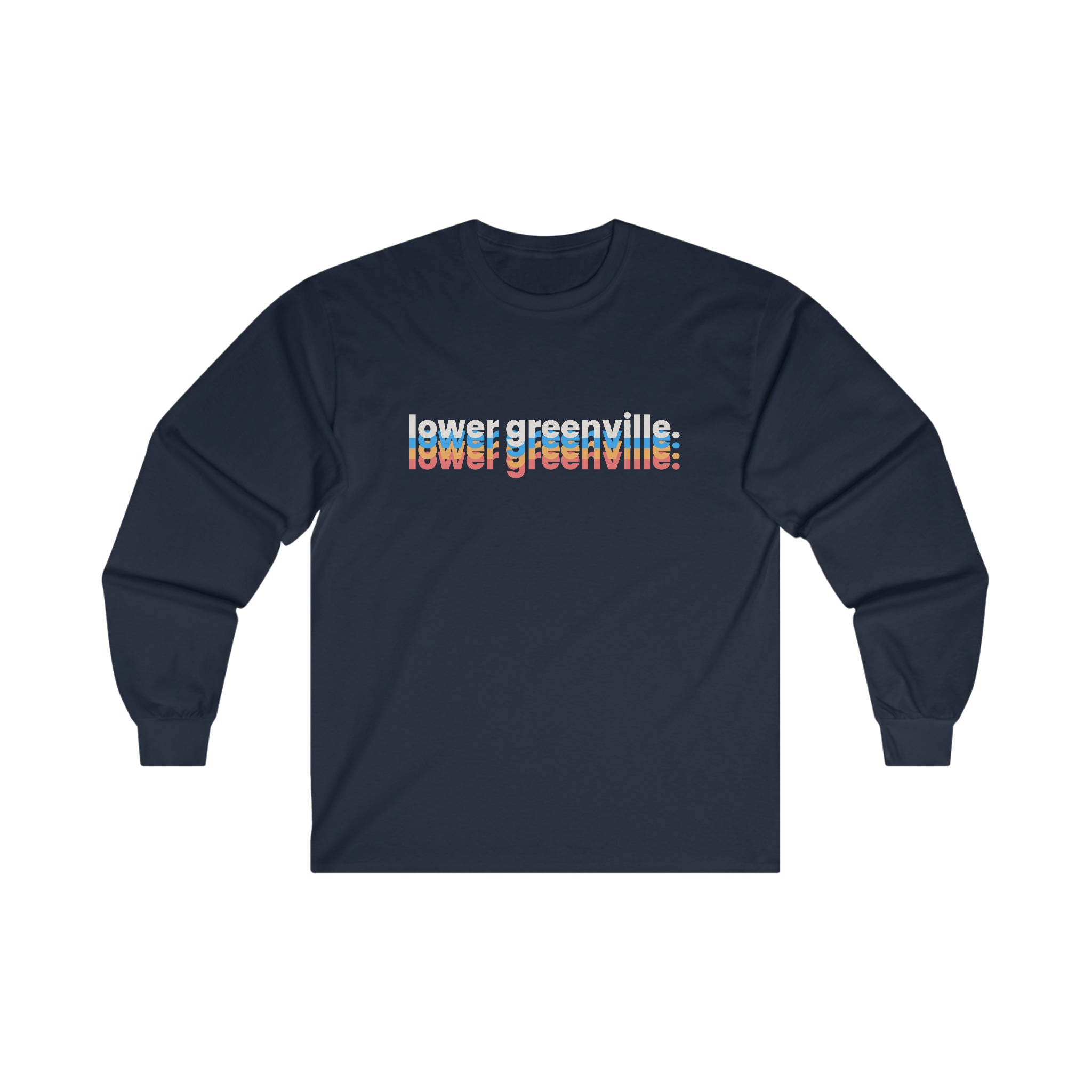 Bright Typography Lower Greenville Long Sleeve Tee - Friends of Lower Greenville