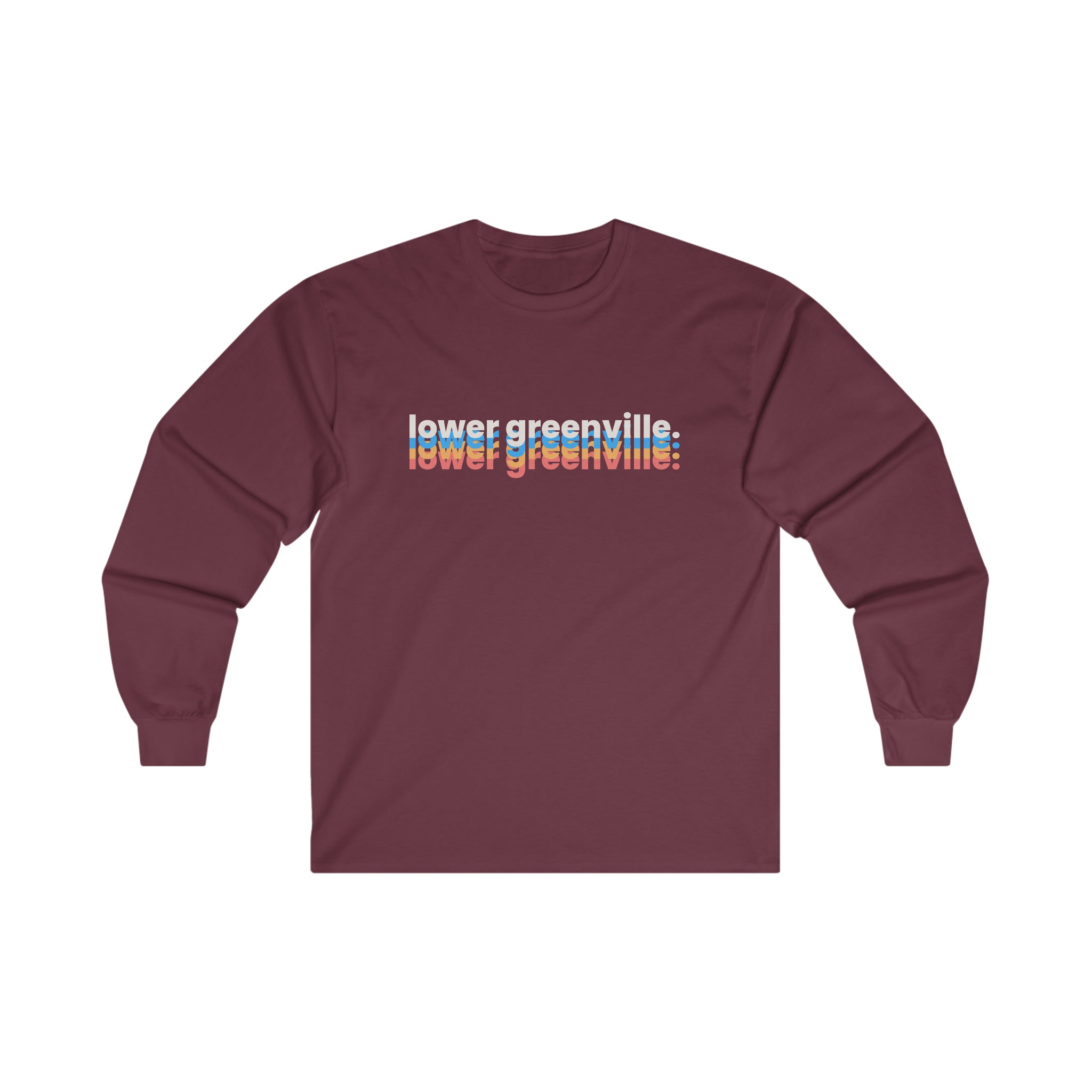 Bright Typography Lower Greenville Long Sleeve Tee - Friends of Lower Greenville
