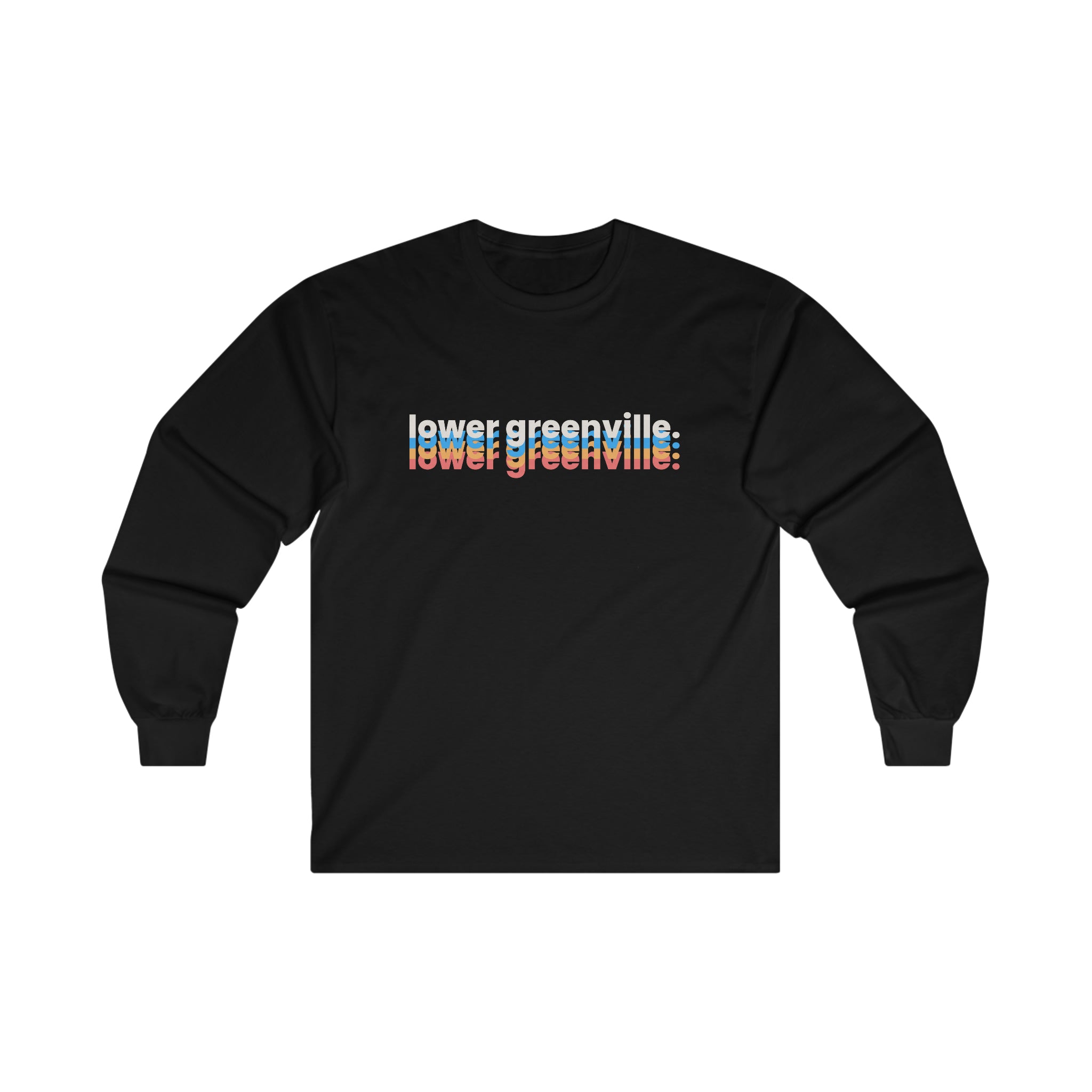 Bright Typography Lower Greenville Long Sleeve Tee - Friends of Lower Greenville