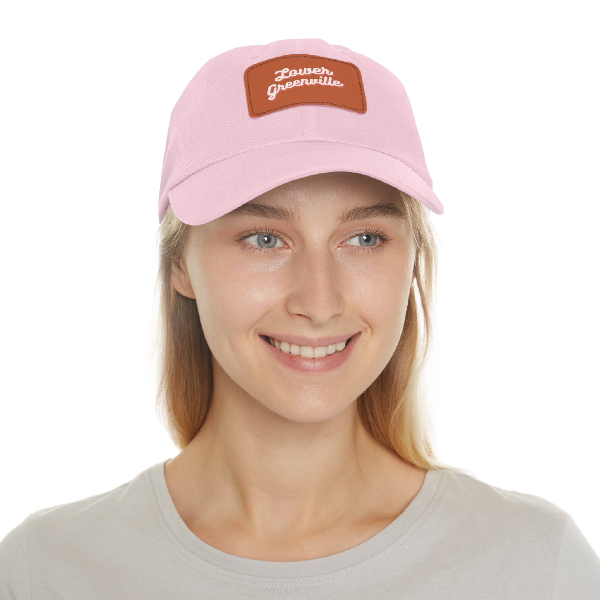 Cursive Lower Greenville Hat with Leather Patch - Friends of Lower Greenville