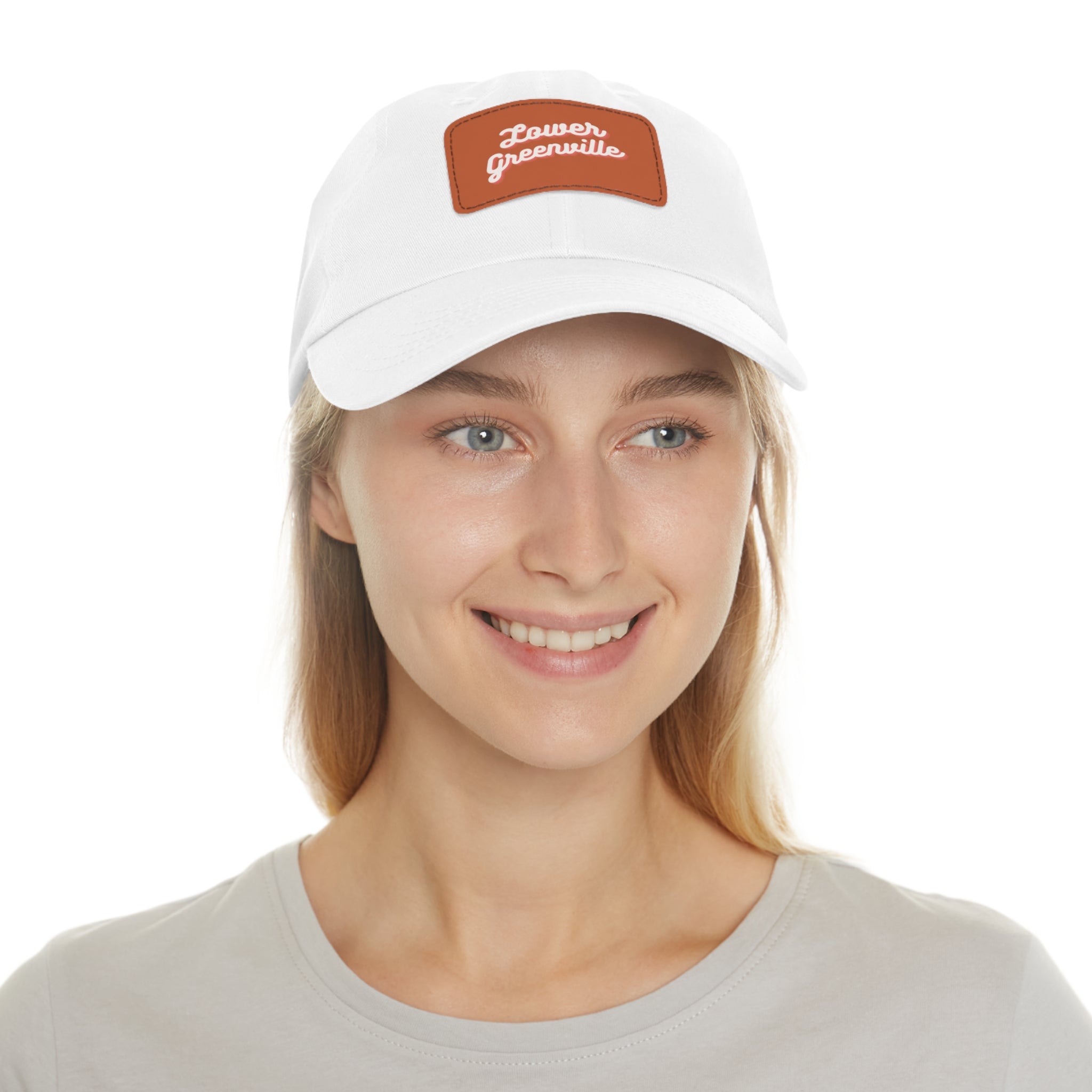 Cursive Lower Greenville Hat with Leather Patch - Friends of Lower Greenville
