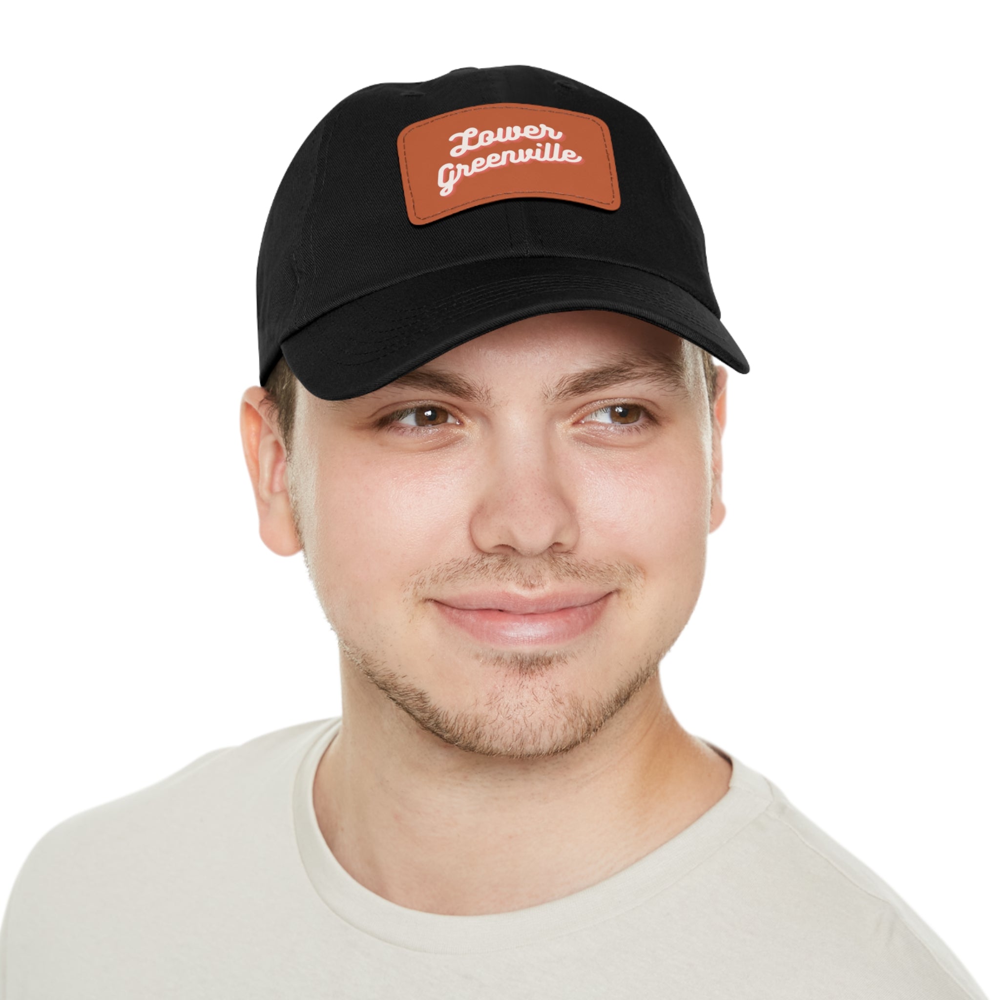 Cursive Lower Greenville Hat with Leather Patch - Friends of Lower Greenville