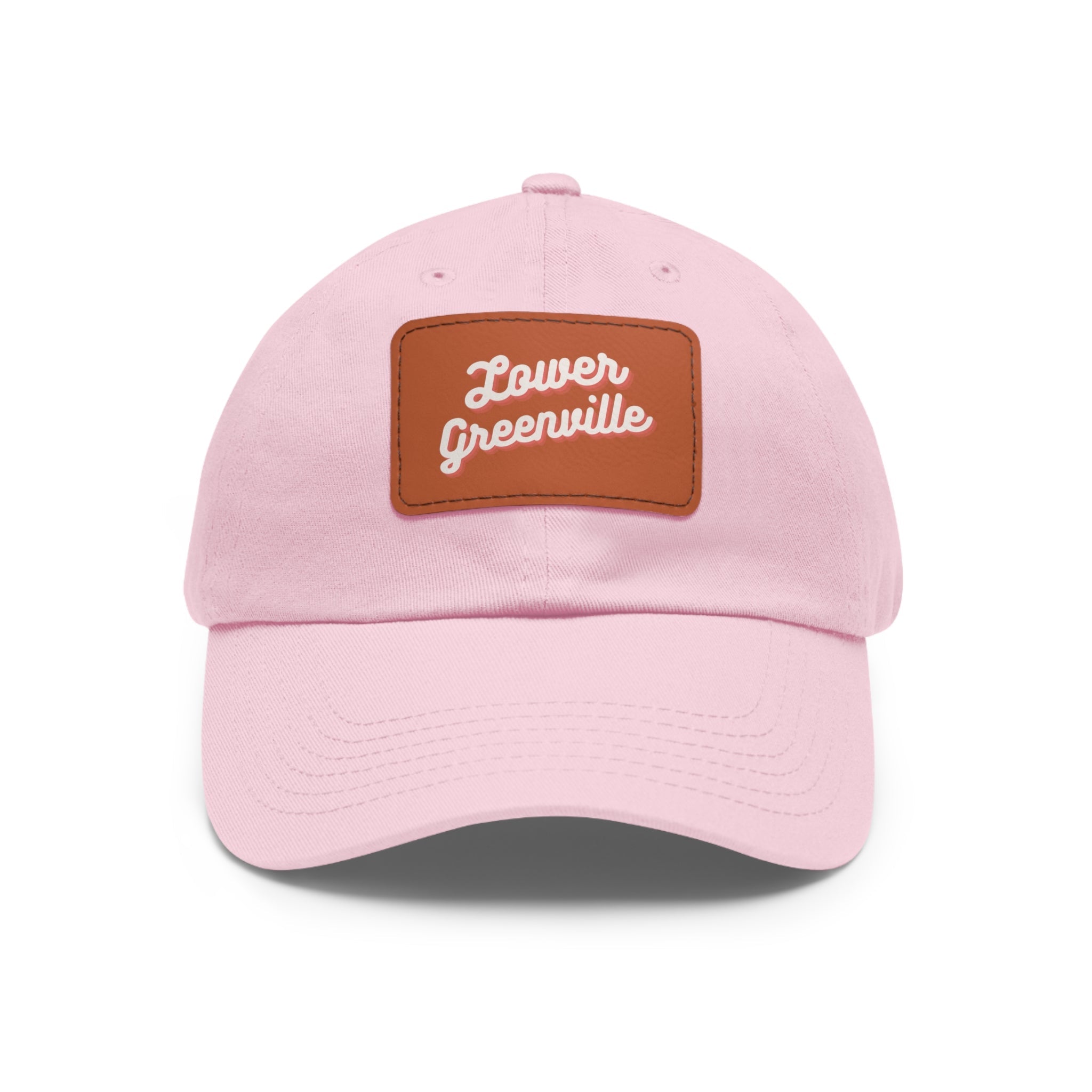 Cursive Lower Greenville Hat with Leather Patch - Friends of Lower Greenville