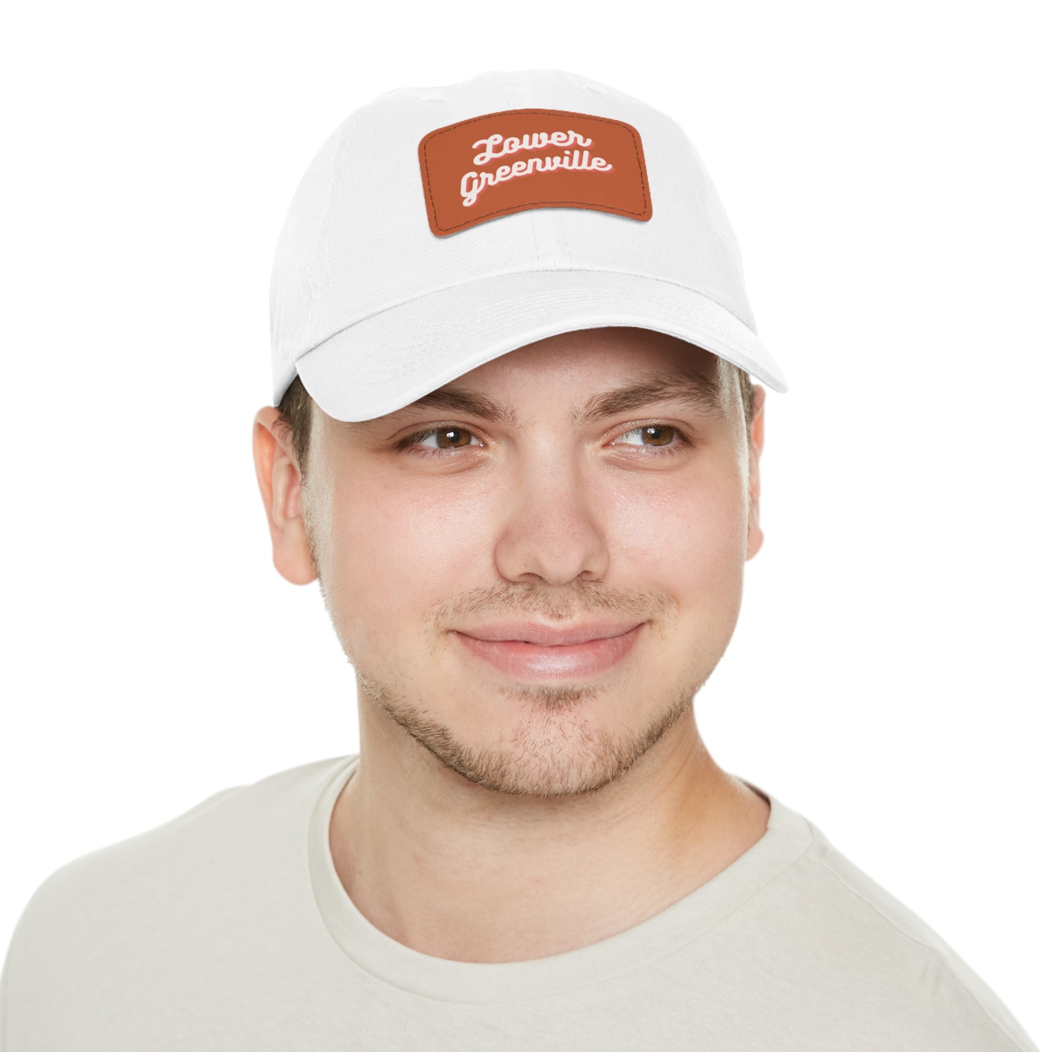 Cursive Lower Greenville Hat with Leather Patch - Friends of Lower Greenville