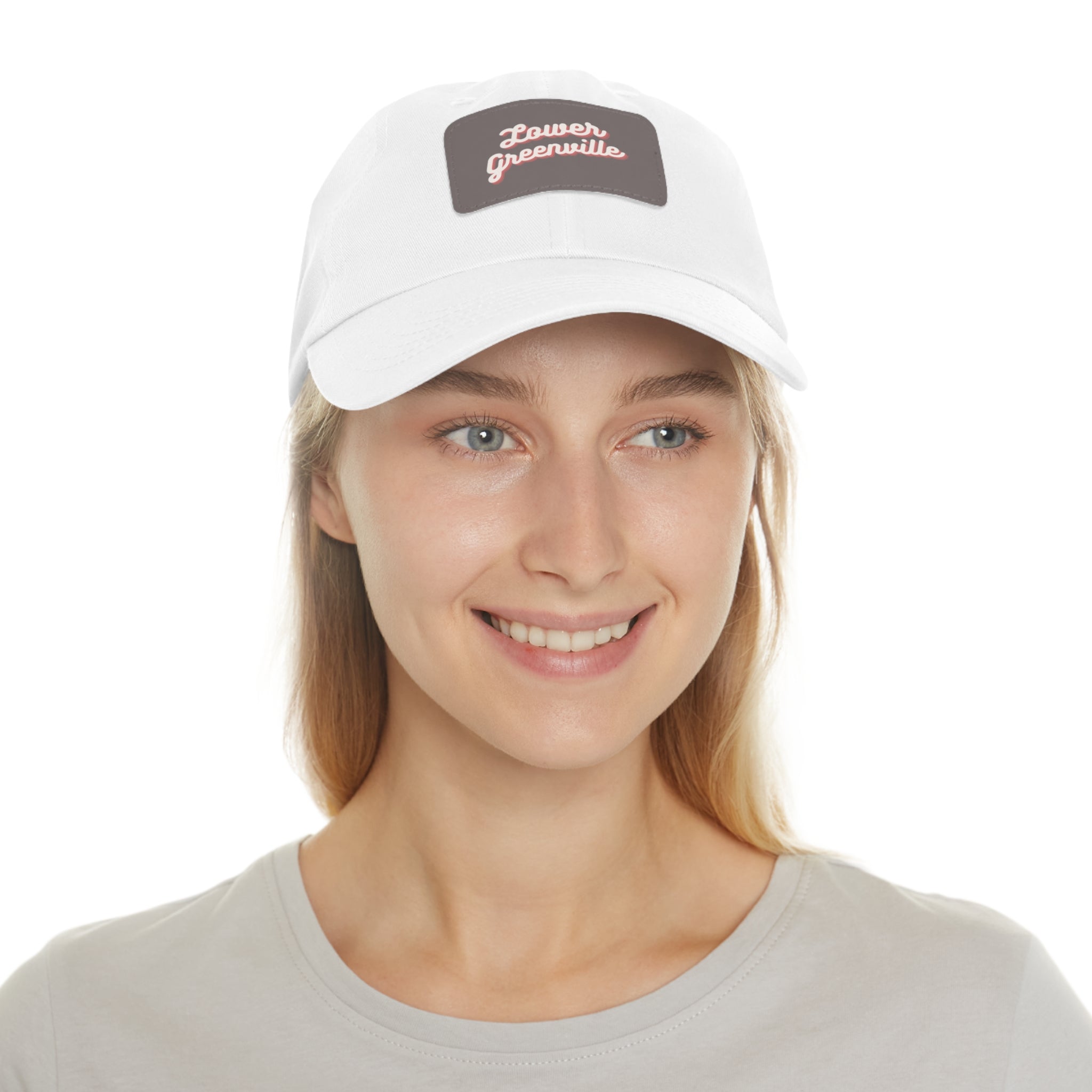 Cursive Lower Greenville Hat with Leather Patch - Friends of Lower Greenville