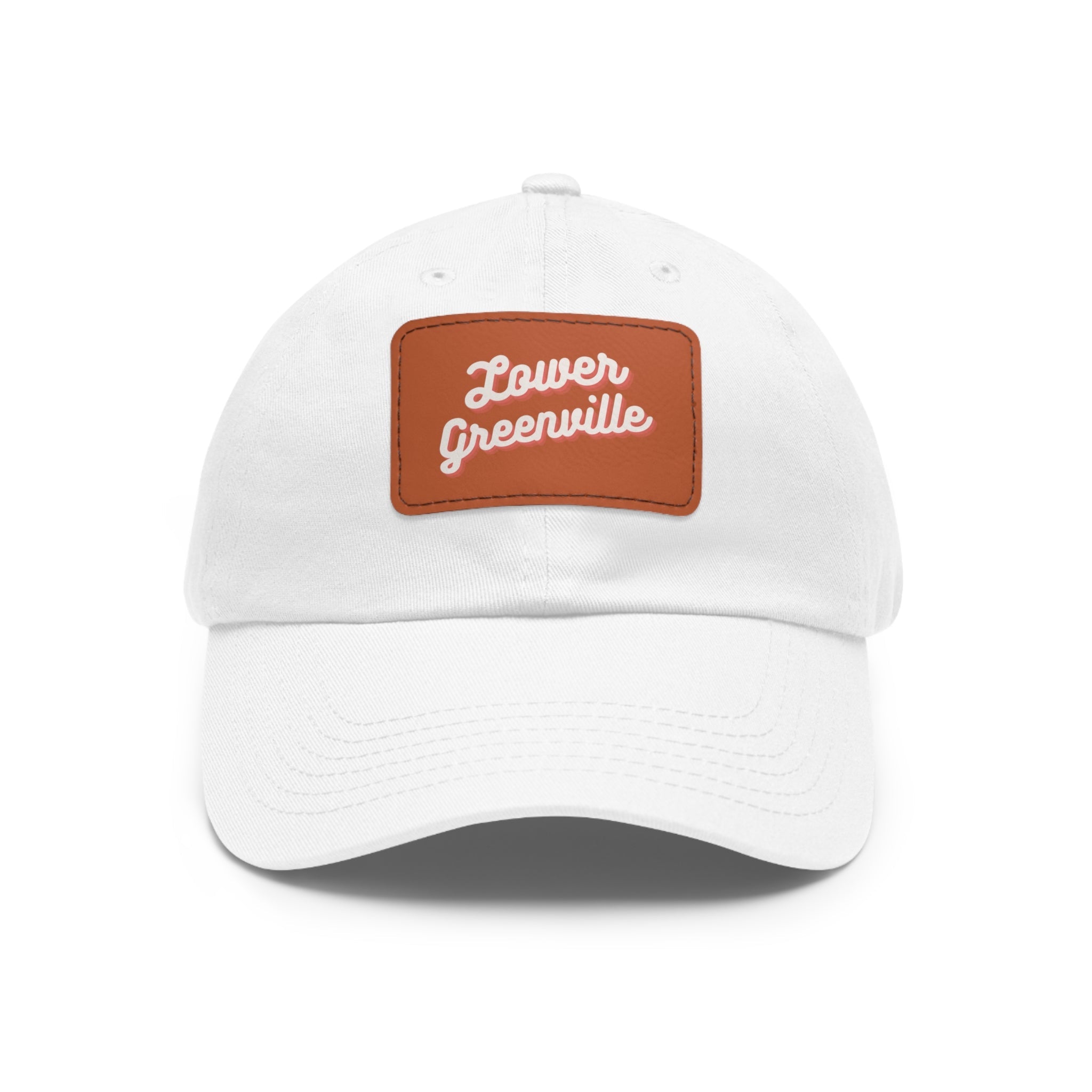 Cursive Lower Greenville Hat with Leather Patch - Friends of Lower Greenville