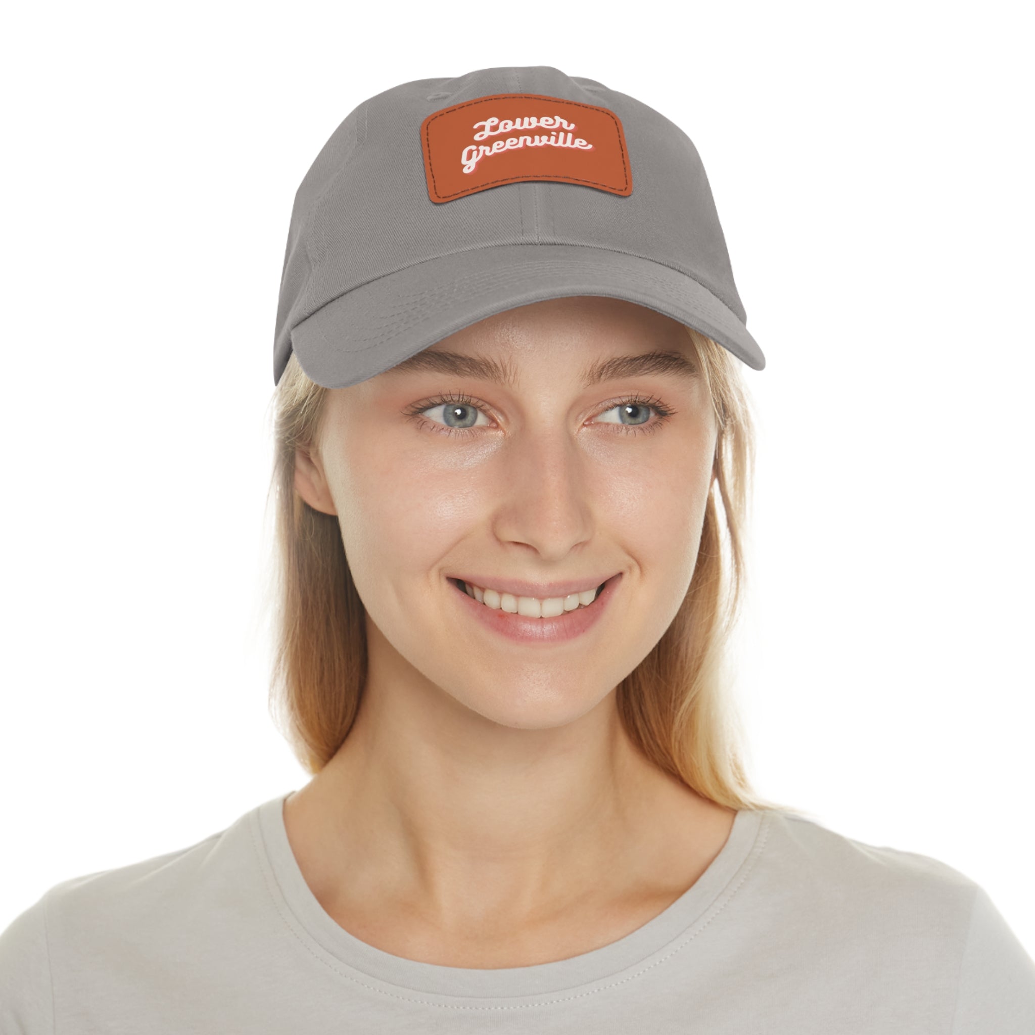 Cursive Lower Greenville Hat with Leather Patch - Friends of Lower Greenville