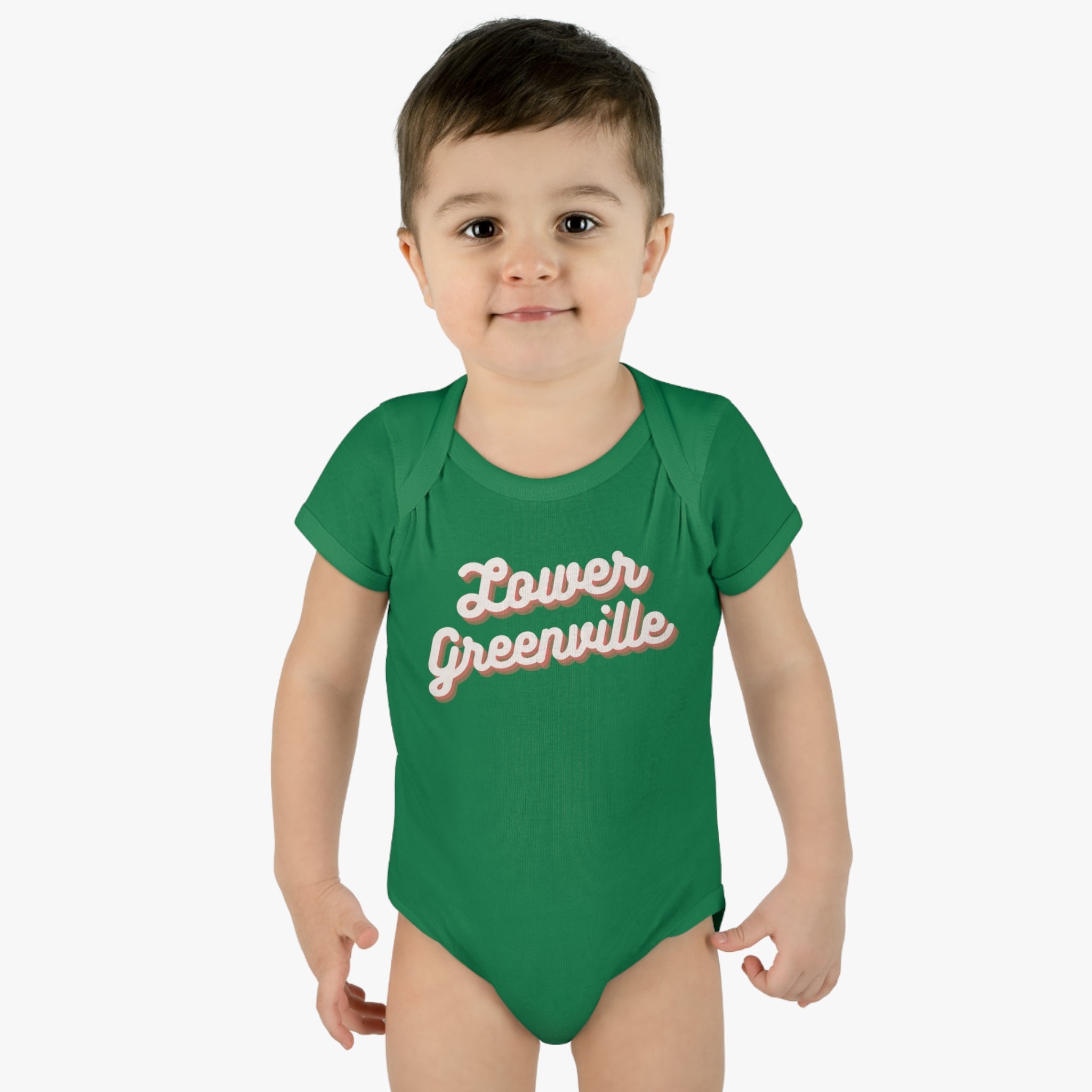 Cursive Lower Greenville Infant Baby Onesie - Friends of Lower Greenville