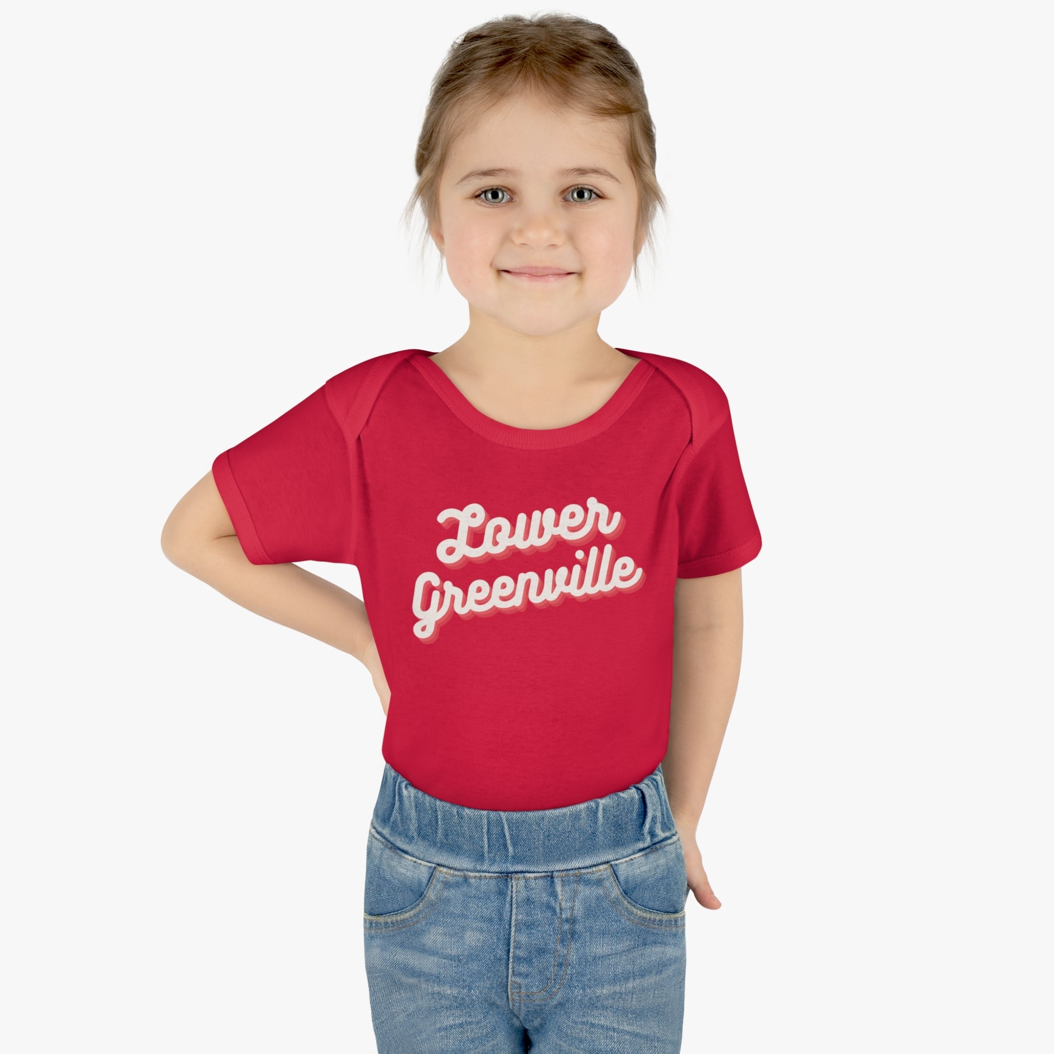 Cursive Lower Greenville Infant Baby Onesie - Friends of Lower Greenville