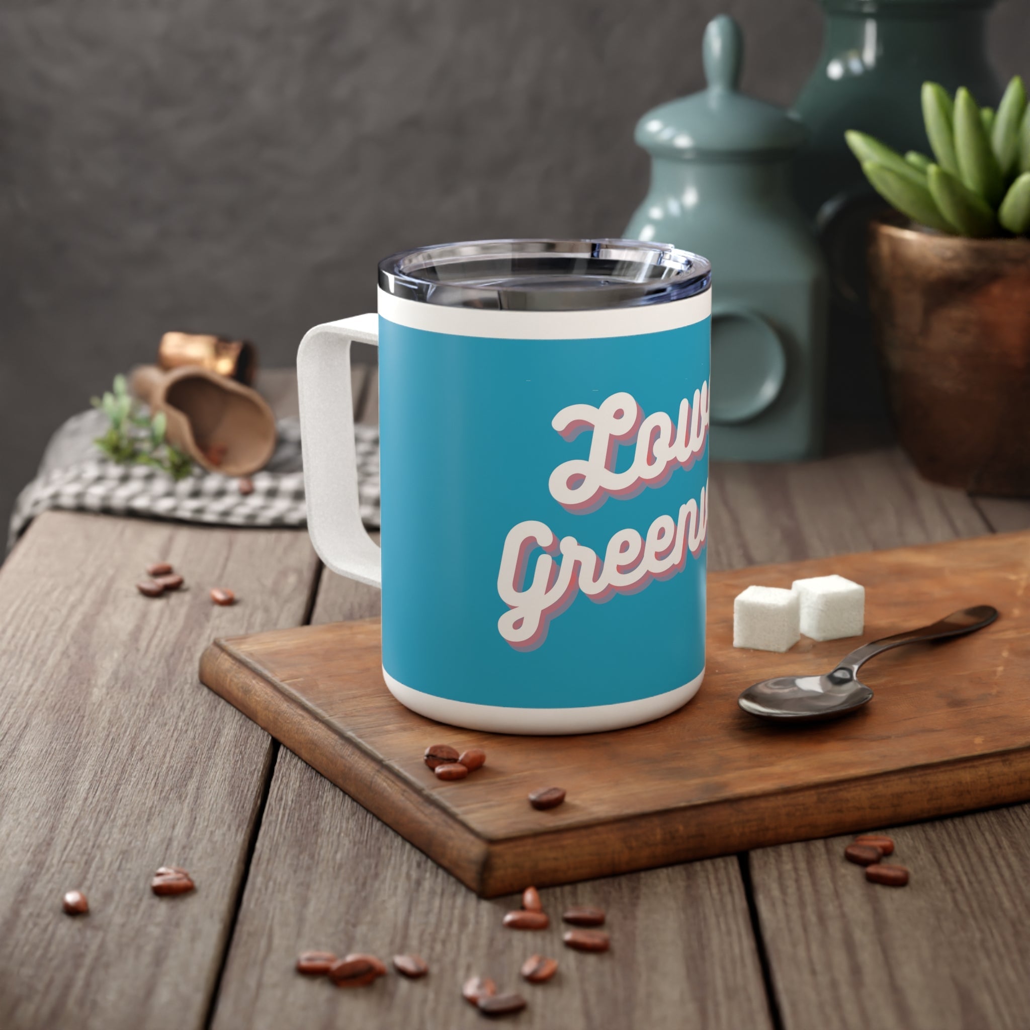 Cursive Lower Greenville Insulated Coffee Mug, 10oz - Friends of Lower Greenville