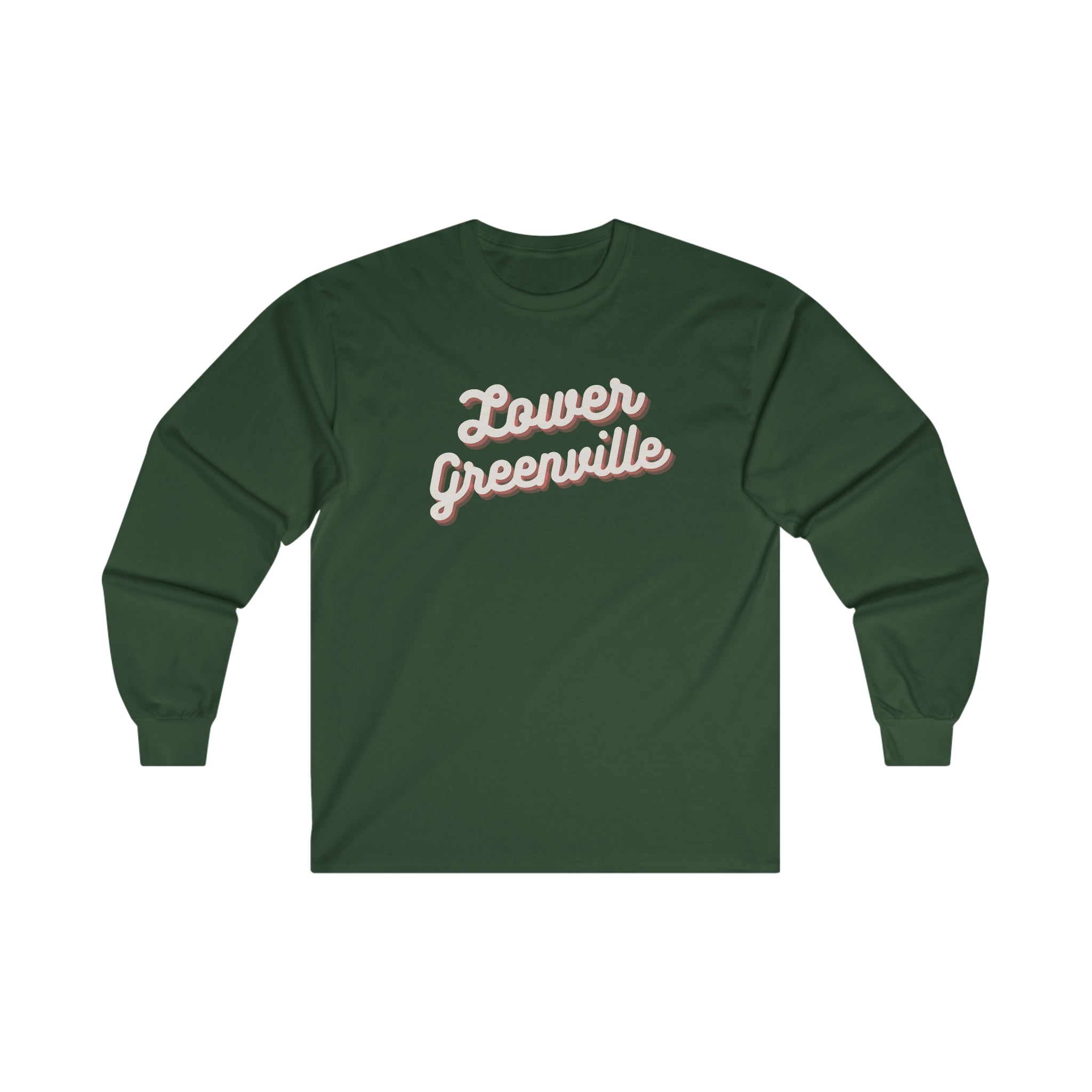 Cursive Lower Greenville Long Sleeve Tee - Friends of Lower Greenville