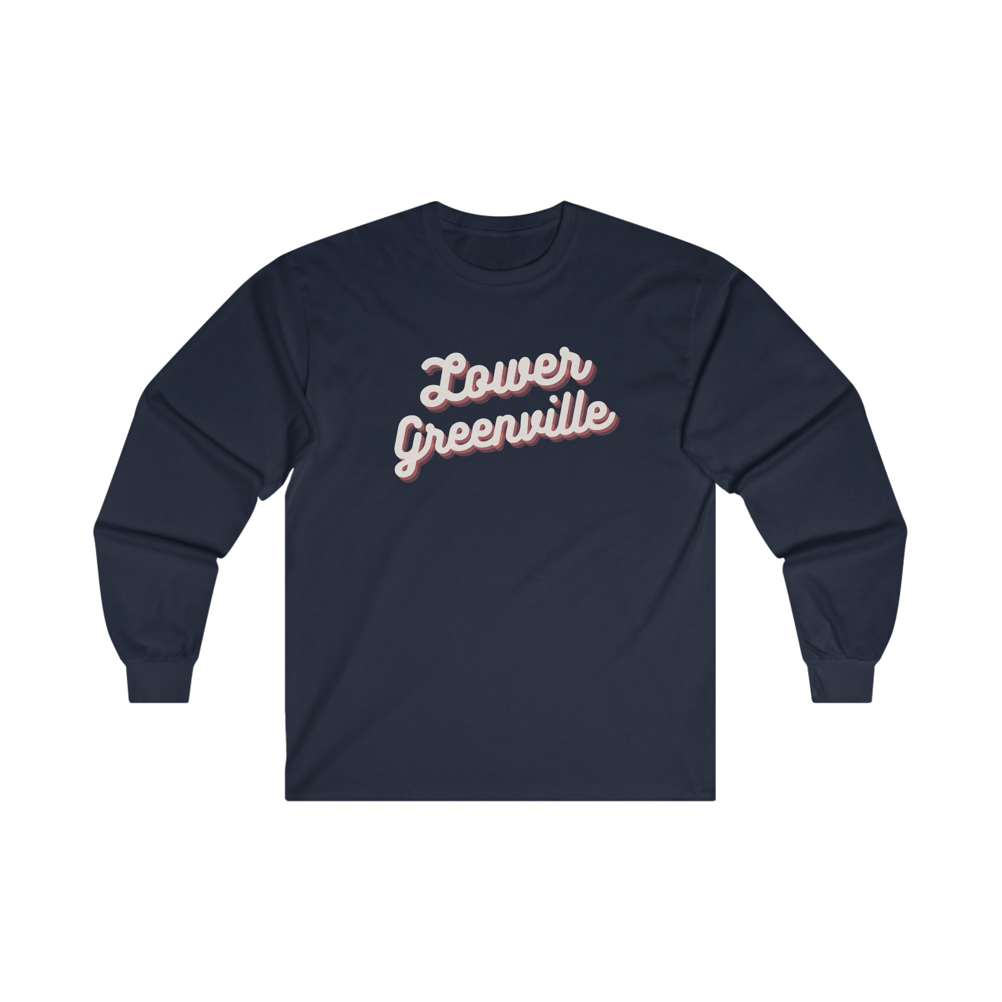 Cursive Lower Greenville Long Sleeve Tee - Friends of Lower Greenville
