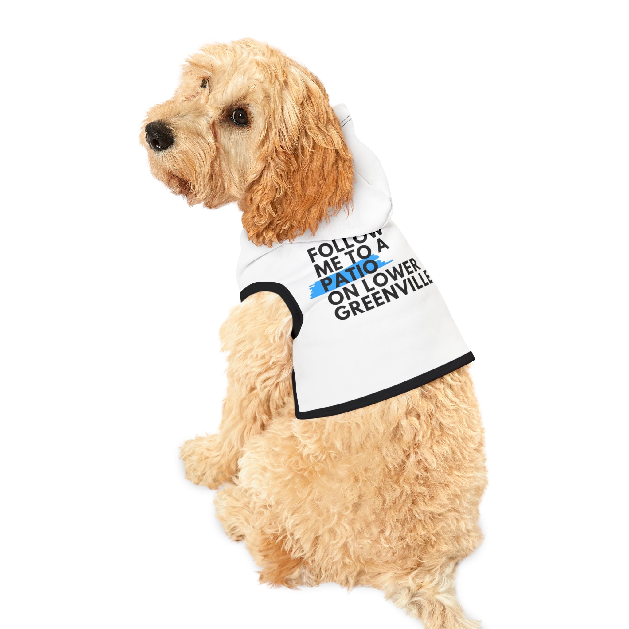 Follow Me to a Patio Dog Hoodie - Friends of Lower Greenville