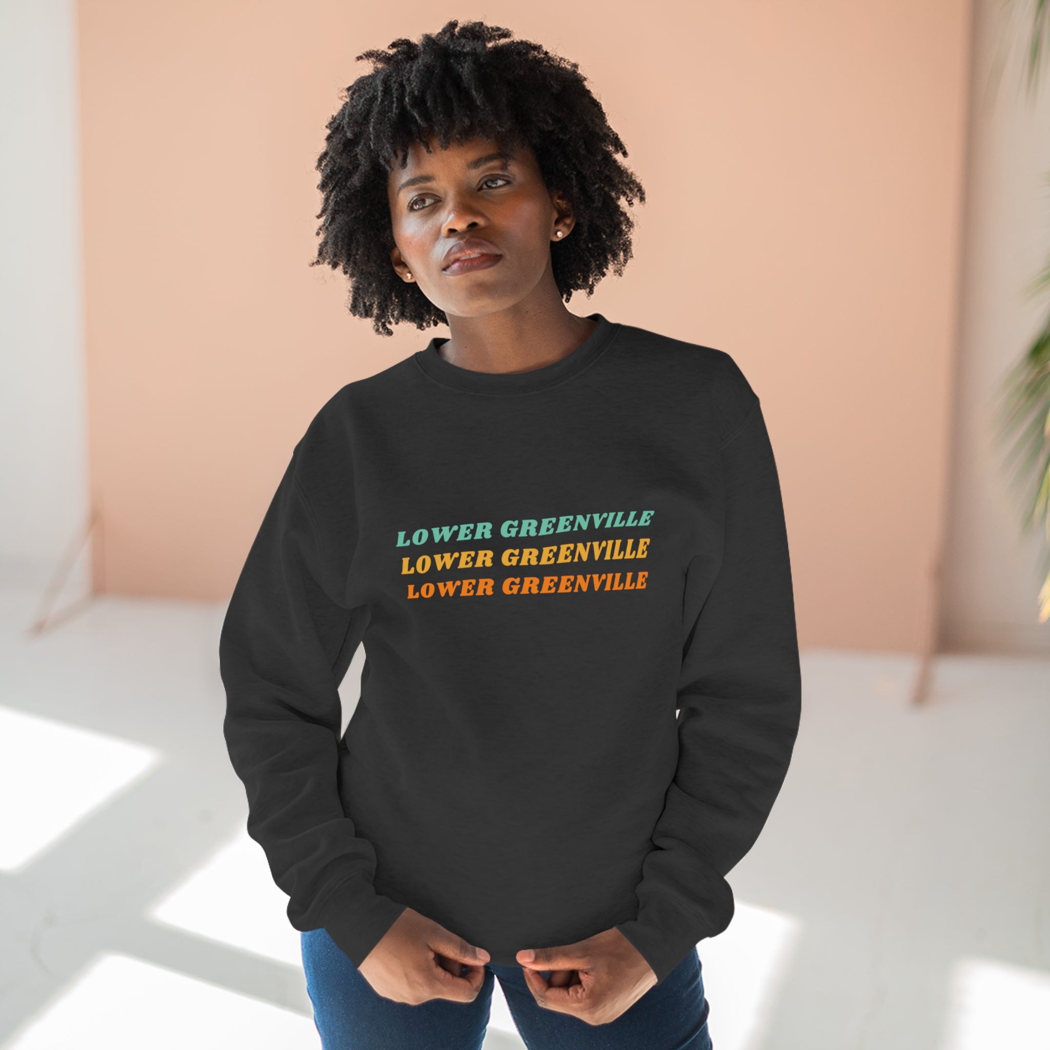 Lower Greenville Retro Typography Crewneck Sweatshirt - Friends of Lower Greenville