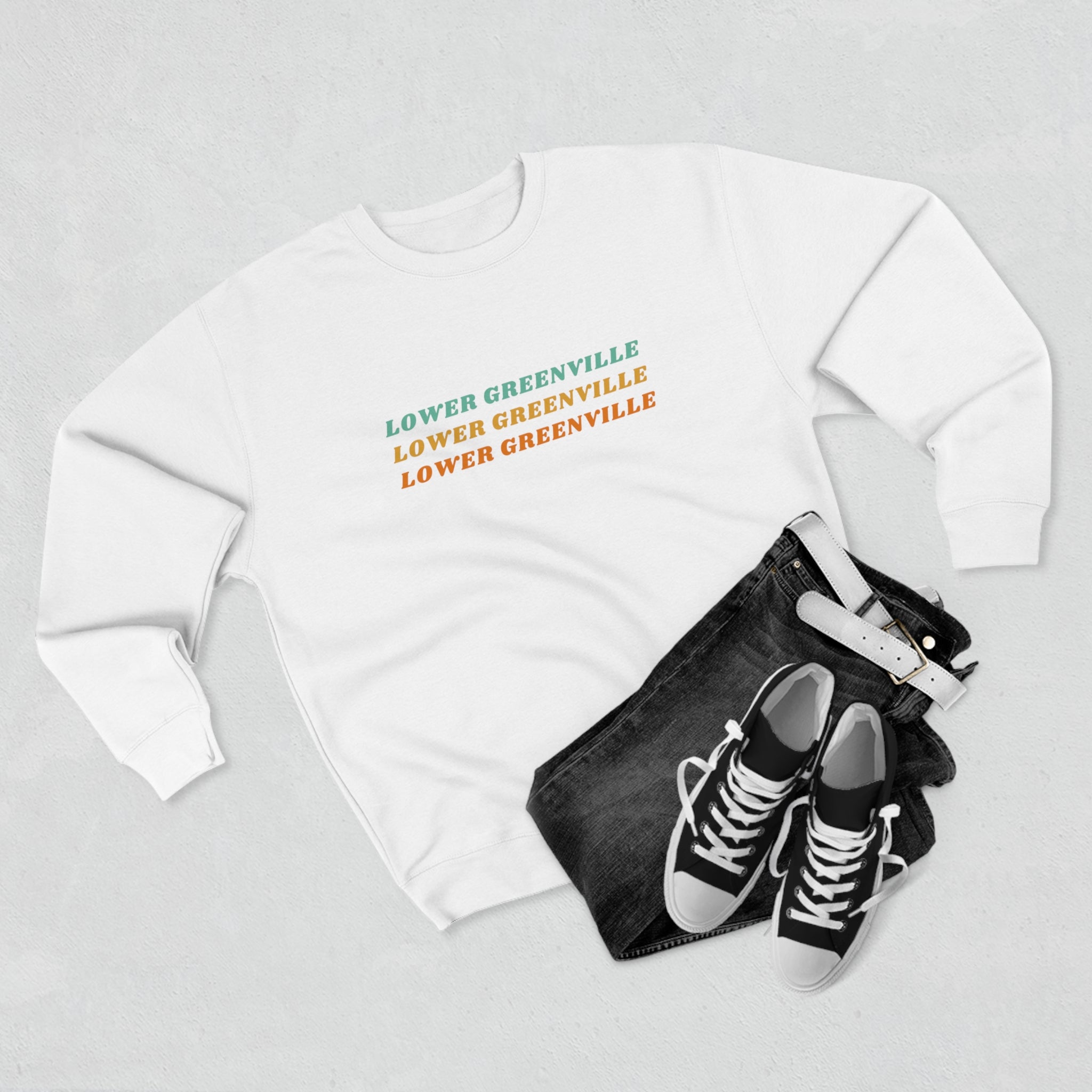 Lower Greenville Retro Typography Crewneck Sweatshirt - Friends of Lower Greenville