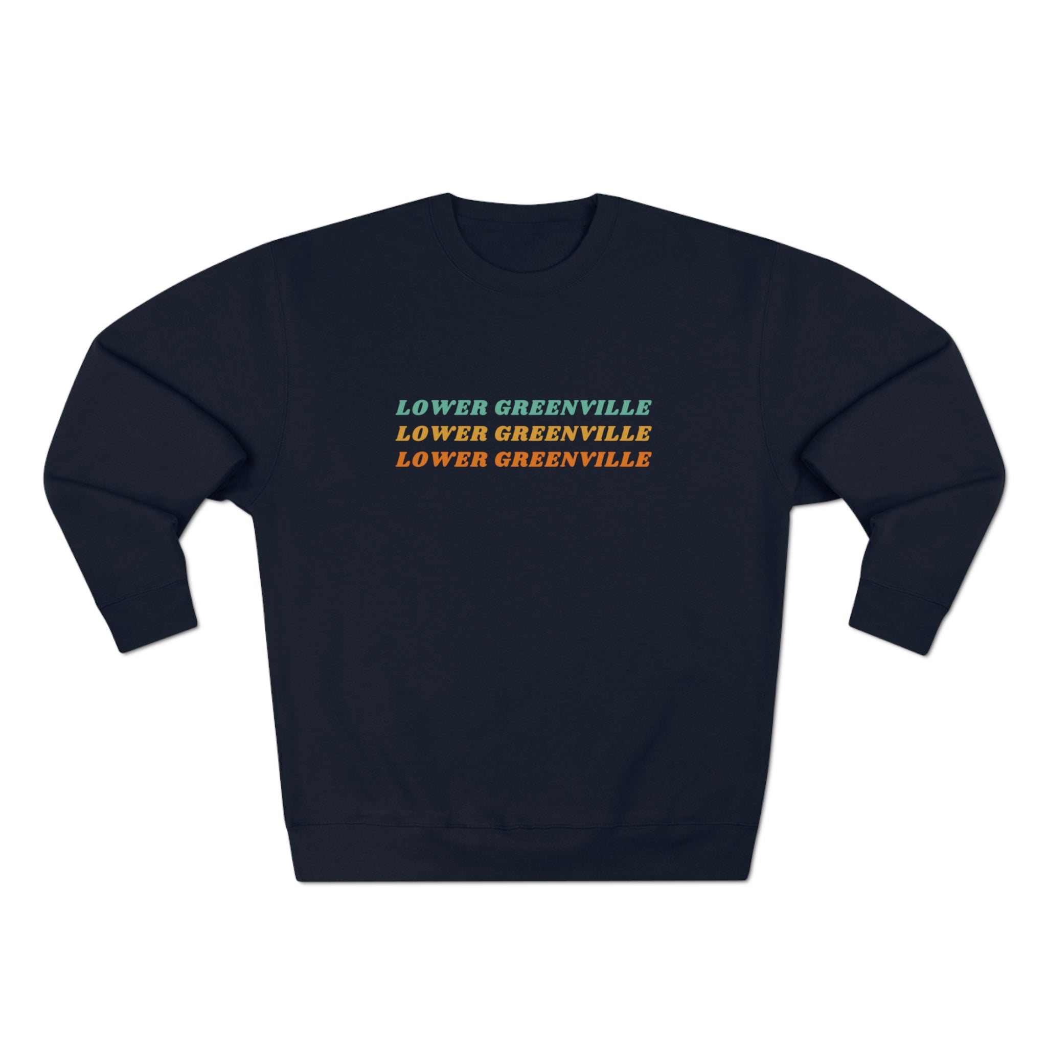 Lower Greenville Retro Typography Crewneck Sweatshirt - Friends of Lower Greenville