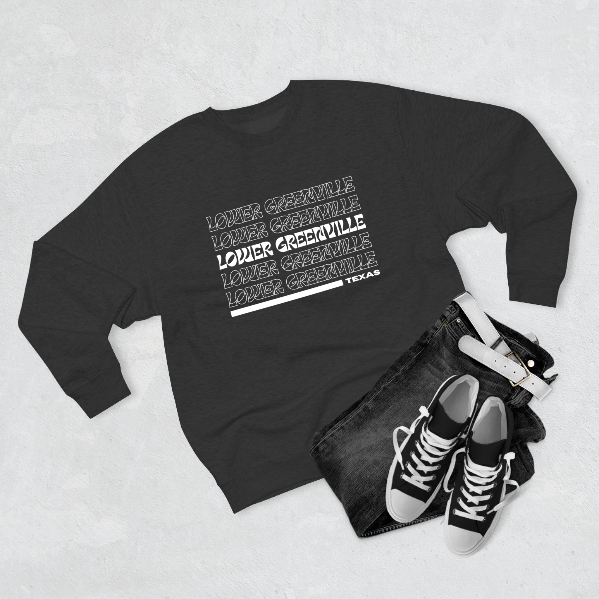 Retro Vibe Lower Greenville Crewneck Sweatshirt - Friends of Lower Greenville