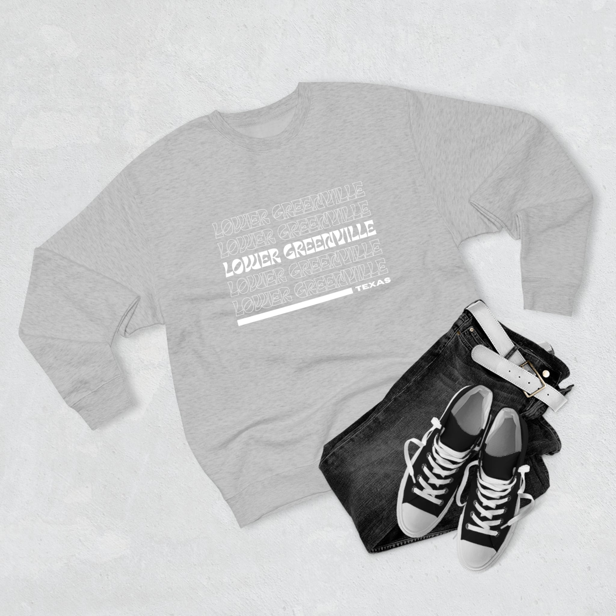 Retro Vibe Lower Greenville Crewneck Sweatshirt - Friends of Lower Greenville