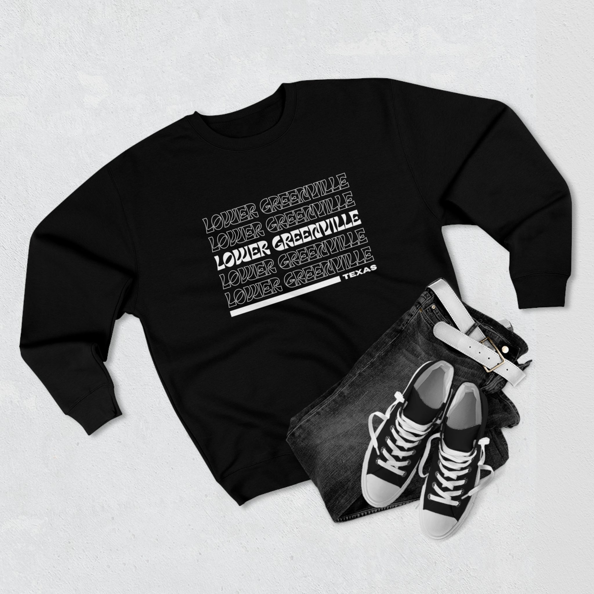 Retro Vibe Lower Greenville Crewneck Sweatshirt - Friends of Lower Greenville