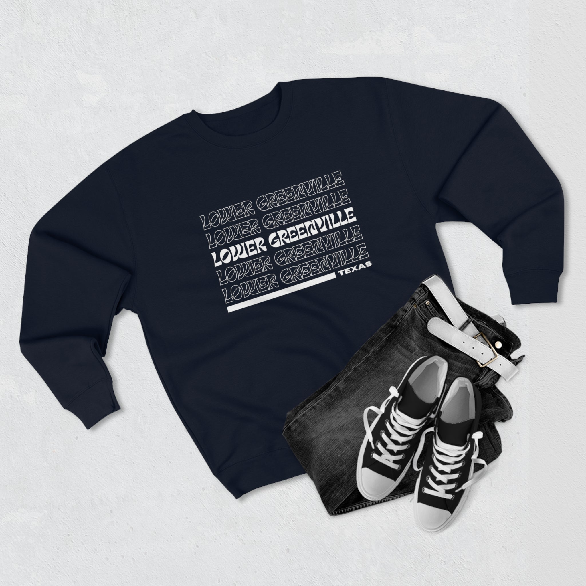Retro Vibe Lower Greenville Crewneck Sweatshirt - Friends of Lower Greenville