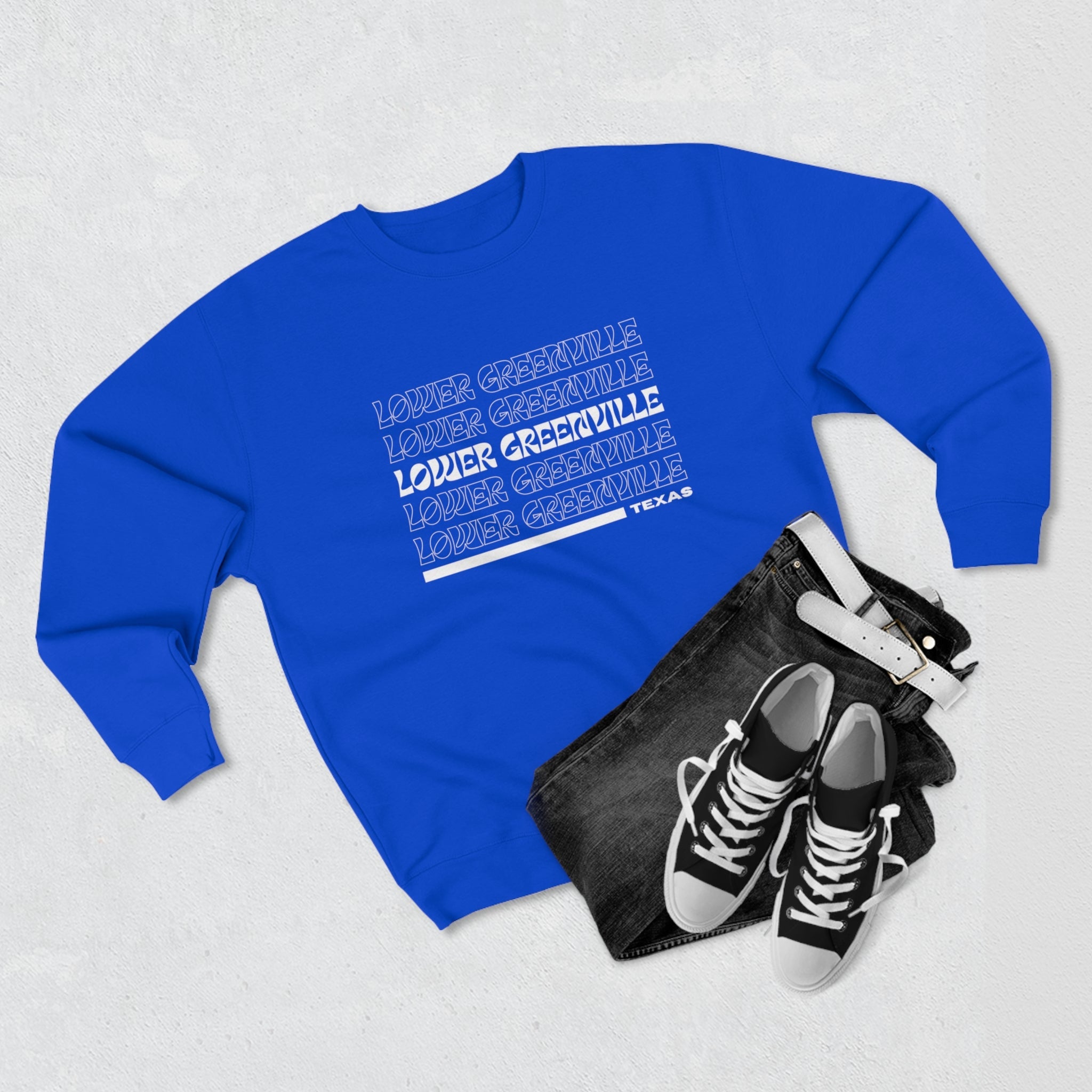 Retro Vibe Lower Greenville Crewneck Sweatshirt - Friends of Lower Greenville