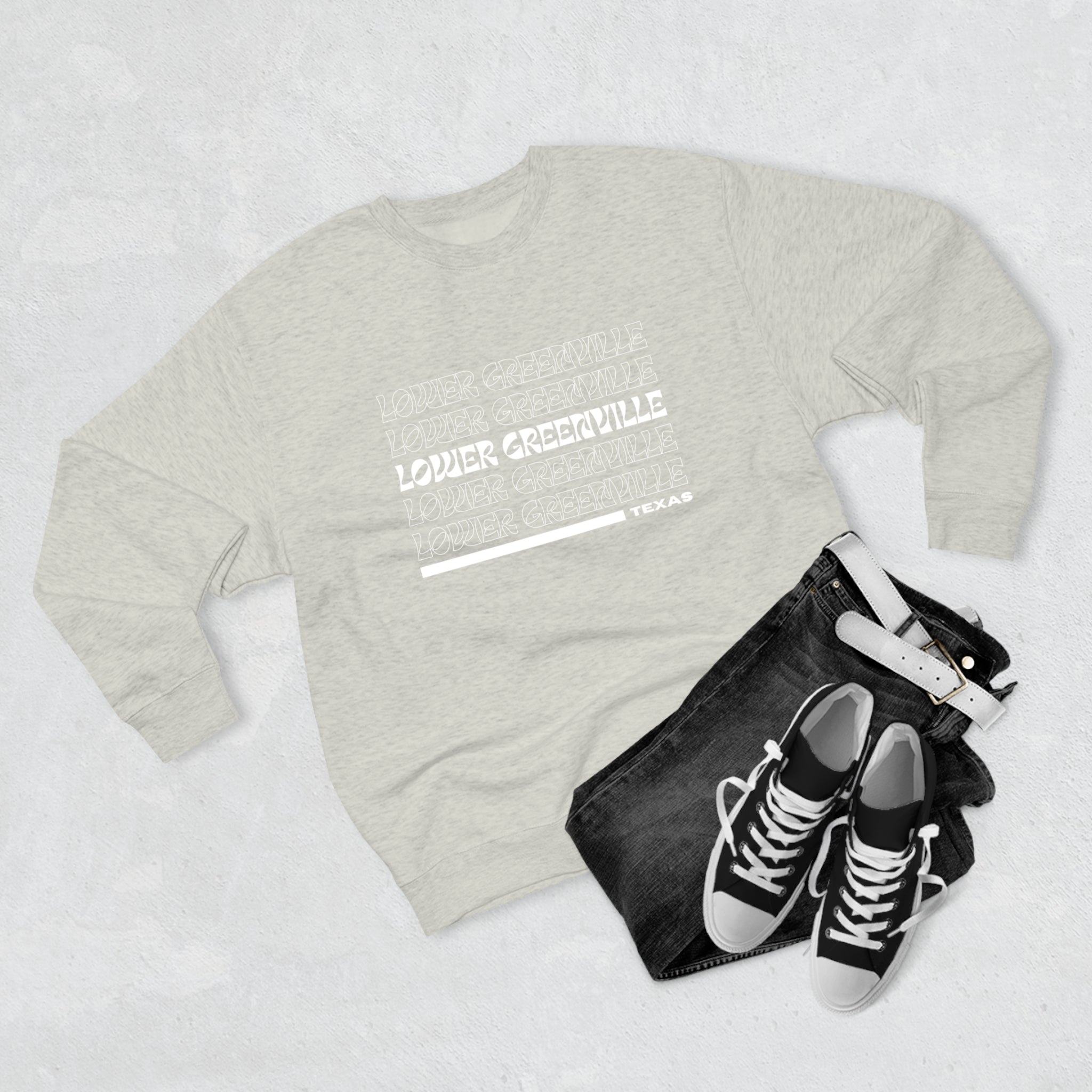 Retro Vibe Lower Greenville Crewneck Sweatshirt - Friends of Lower Greenville