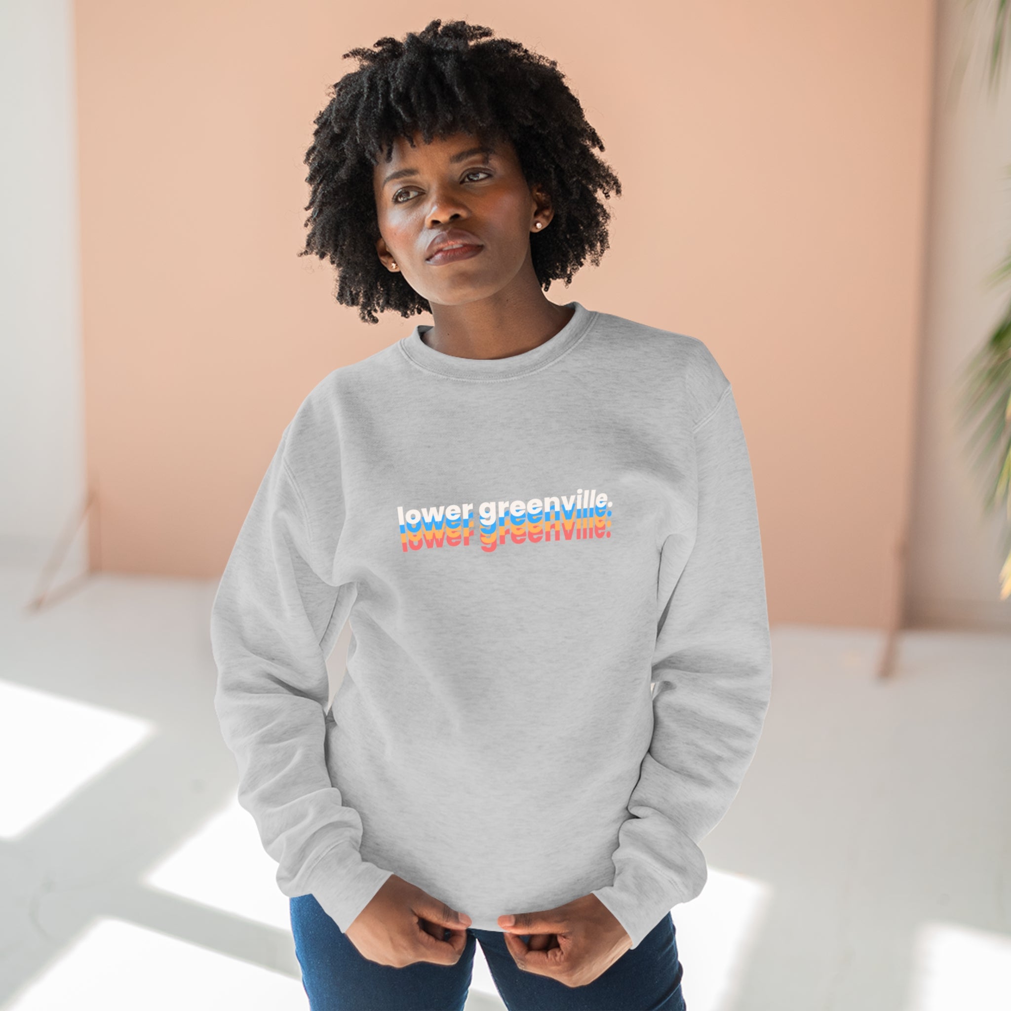 Bright Typography Lower Greenville Crewneck Sweatshirt - Friends of Lower Greenville