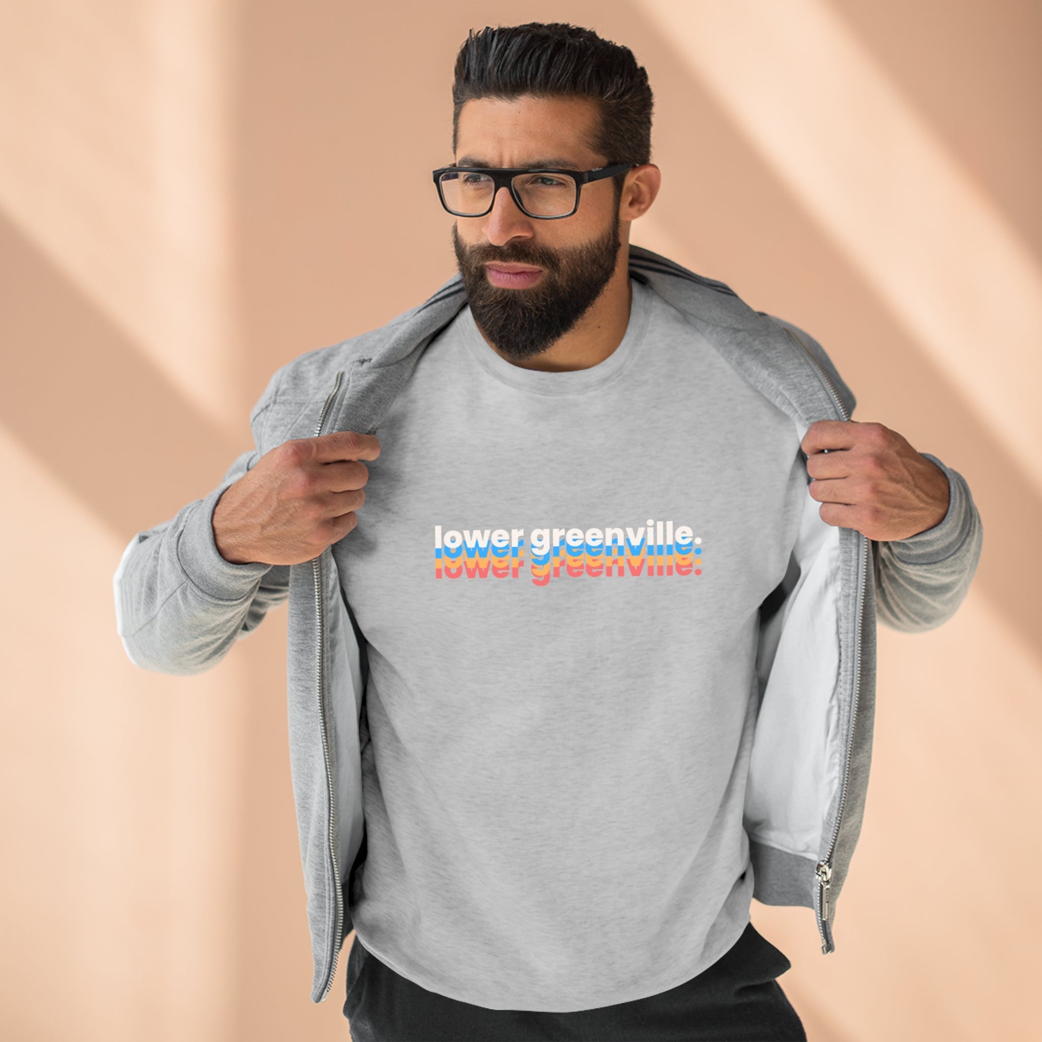 Bright Typography Lower Greenville Crewneck Sweatshirt - Friends of Lower Greenville