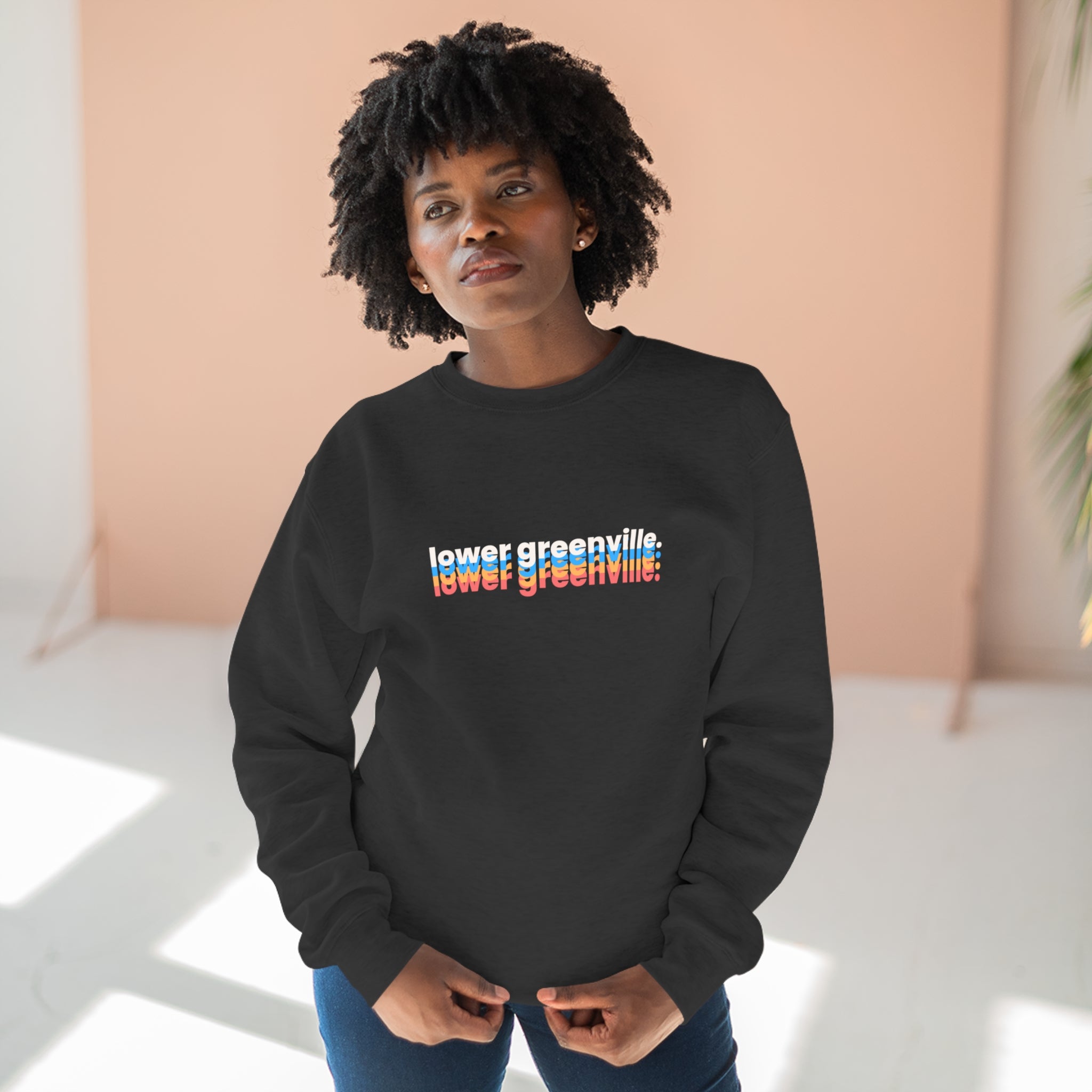 Bright Typography Lower Greenville Crewneck Sweatshirt - Friends of Lower Greenville