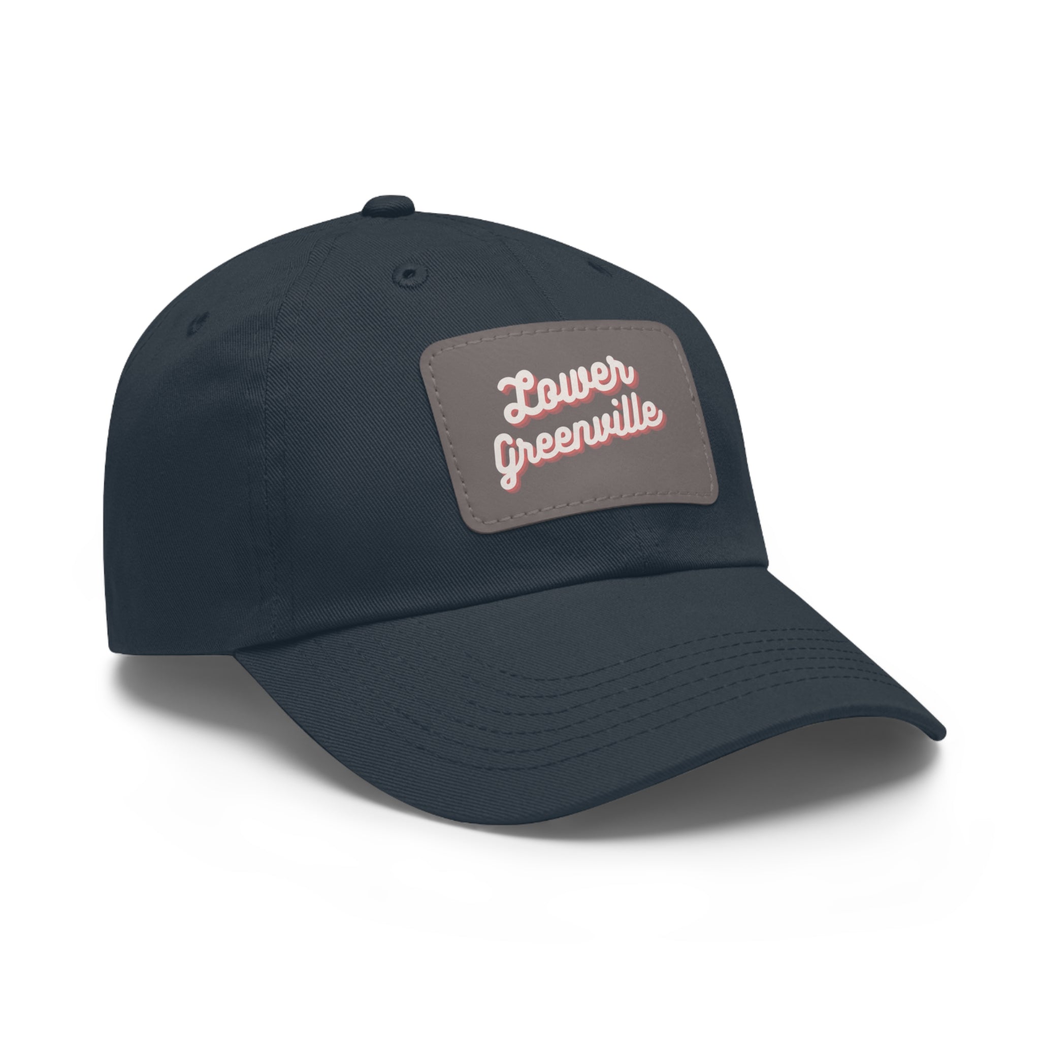 Cursive Lower Greenville Hat with Leather Patch - Friends of Lower Greenville