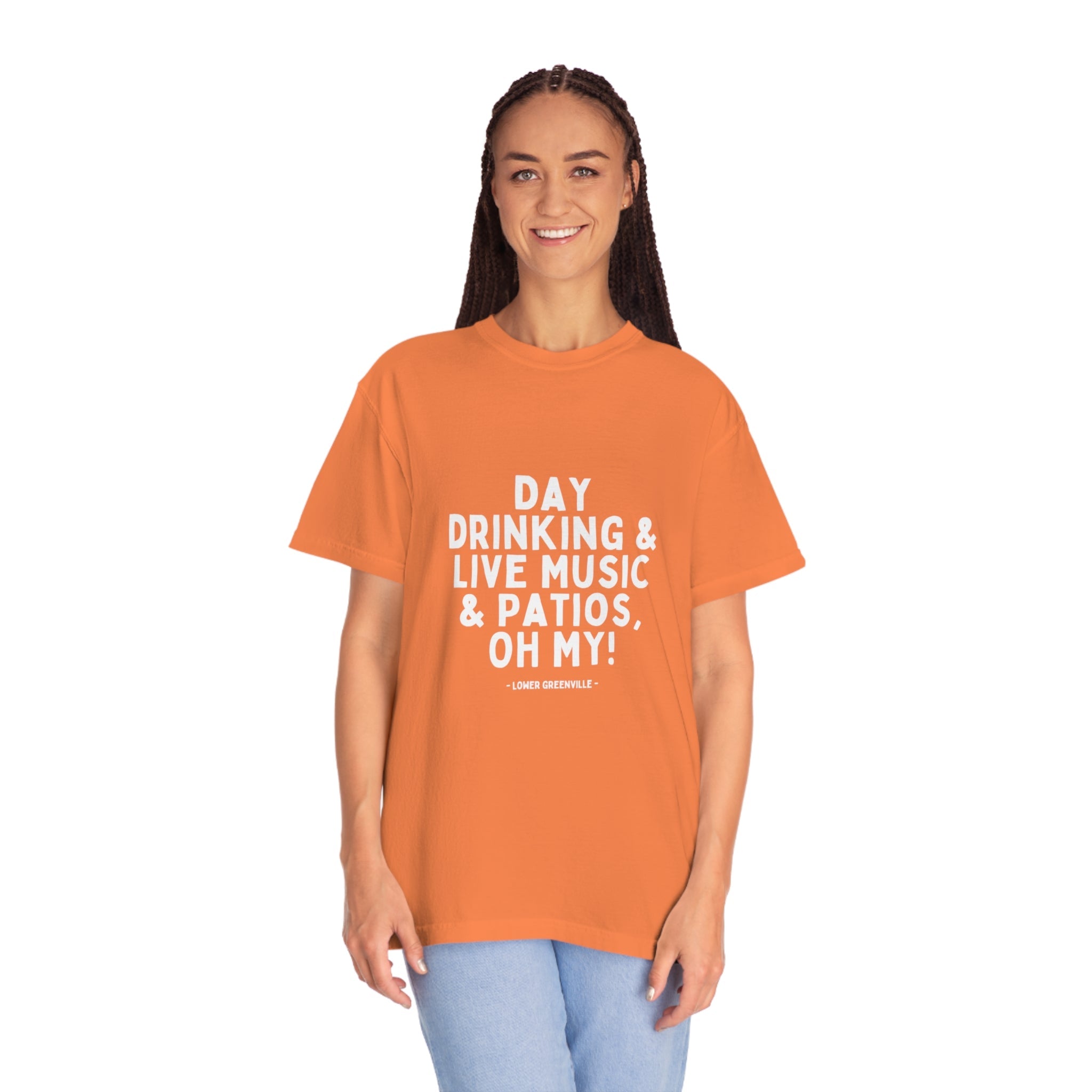 Day Drinking, & Live Music, & Patios, Oh My! T-shirt - Friends of Lower Greenville