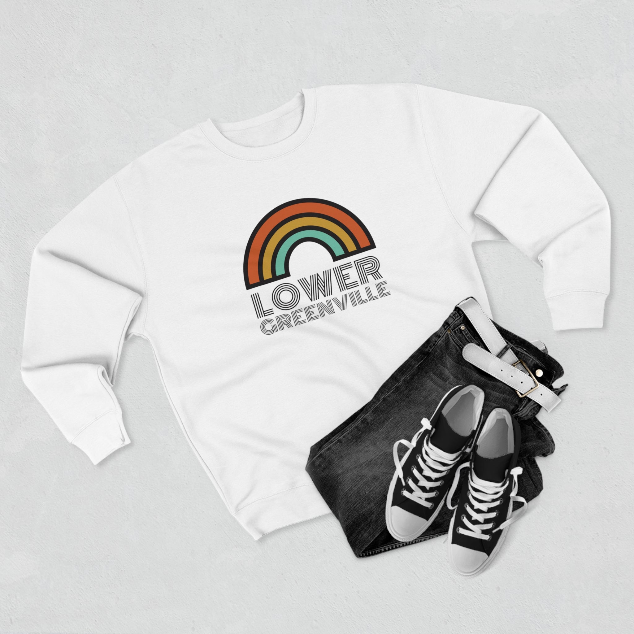 Rainbow Lower Greenville Crewneck Sweatshirt - Friends of Lower Greenville