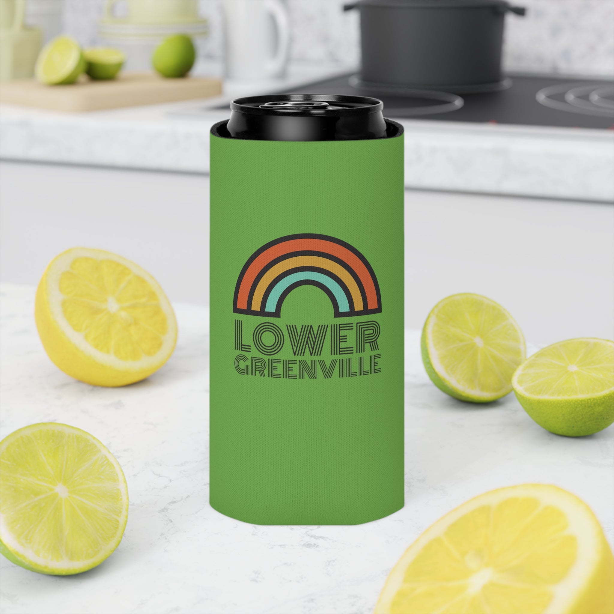 Rainbow Lower Greenville Slim and Regular Can Cooler - Friends of Lower Greenville