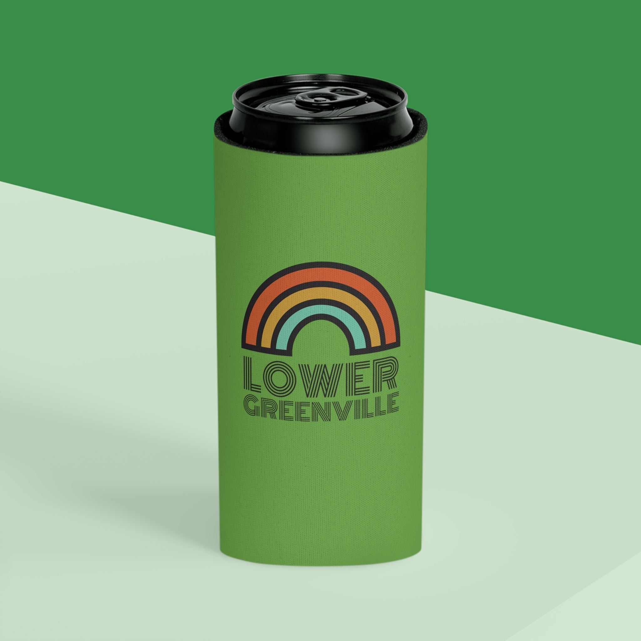 Rainbow Lower Greenville Slim and Regular Can Cooler - Friends of Lower Greenville